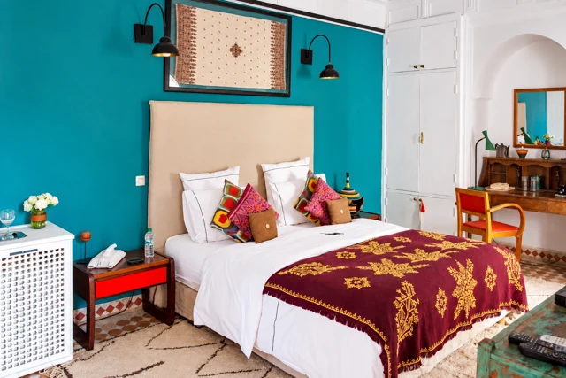Chambre aux couleurs turquoise