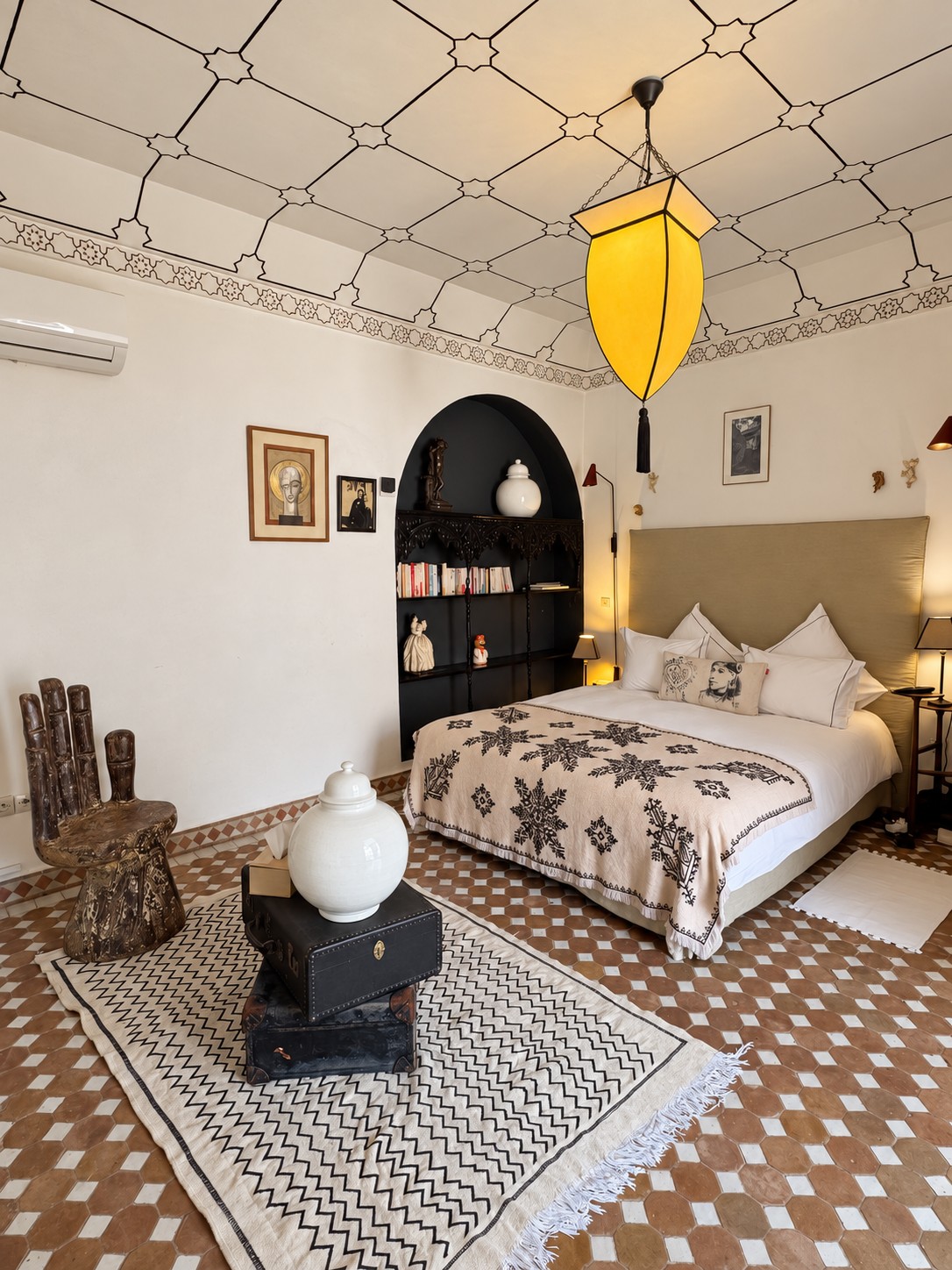 Vue d’ensemble de la chambre Ghanesh au Riad Indian Palace